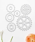 Steampunk Gear Die Cuts For Card Making And Scrapbooking, Metal Cutting Dies For Embossing And Cut Outs on white background