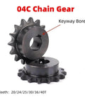 Steel Motor Drive Gear 04C Chain Gear 40 Tooth 12 7mm Keyway Bore Industrial Sprocket Wheel shown with teeth and keyway bore detail