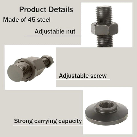 Heavy Duty Leveling Leg With Adjustable Feet For Workbench Machine And Cabinet, 4.72 Inch Base Diameter, M20 Thread, 66000 Lb Capacity, Steel Leveler With Rubber Anti Slip Pads For Secure, Slip Free Positioning, Beefy 45 Steel Build components.