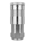 G Style Quick Connect Air Coupler Half Inch FNPT Steel Construction Built Tough For Heavy Duty Use Industrial Grade Air Tool Fitting With Drag Guard Sleeve Corrosion Resistant Over 60 SCFM Model S1815 shown in a front view