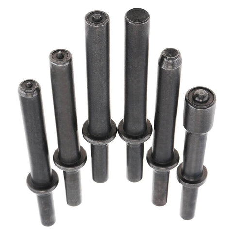 7 Piece Air Hammer Rivet Bit Set With 0.401 Shank For Pneumatic Rivet Hammers, Beefy 45# Steel Bits, includes 6 bits and spring