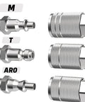 One Quarter Inch Air Hose Fittings Industrial M Type Coupler Quick Connect Kit with One Quarter Inch NPT Male Threads