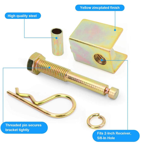 Anti Rattle Hitch Pin For 2 Inch Trailer Receiver With Hollow Shank Accessories Five Eighth Inch Pin Hole Eliminates Wobble