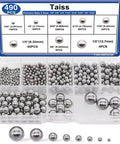 Steel precision balls assortment in box, labeled sizes, 490 pieces, for 490-Pack Utility Cart 12.7 mm Platform Size Steel Frame Built for Moving Boxes
