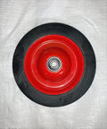 7 Inch By 1.5 Inch Steel Ball Bearing Wheel For Power Trim Edger Replacement OEM Part 332, front view on white background