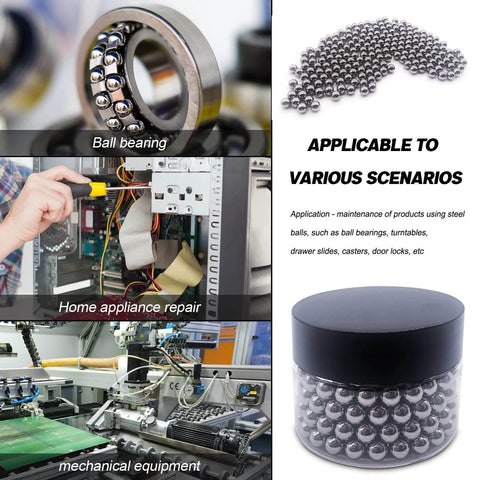 Steel ball bearings used in home appliance repair and mechanical equipment applications