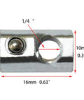 Premium One Quarter Twenty Threaded Roll In Steel T Nut With Ball Spring For Aluminum Extrusion Profiles, front view, dimensions shown