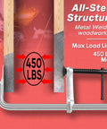 All-steel 12 inch bar clamp with 450 lbs load capacity for welding and woodworking, part of 4 Pack 12 Inch Bar Clamps Set With Drop Forged Steel Construction 3 Inch Throat Depth And 450 Lbs Load Capacity For Welding Woodworking Metalworking DIY Projects And Crafts For Home Improvement Projects And Professional Assembly In Busy Shops.