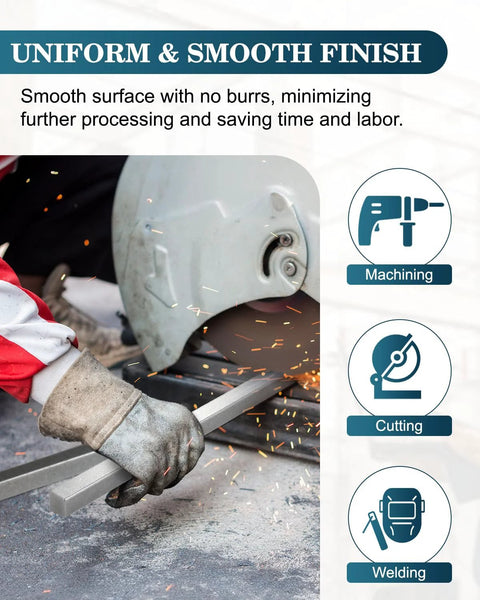 WENHUALI steel key stock square bar 3/16 x 3/16 x 12 in being cut with a grinder (sparks)