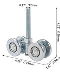 Steel Sliding Track Roller Hanging Barn Door Rail Trolley Wheel H3-3 Replacement Kit for 35-45mm Door Thickness, side view