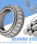 Trailer Bearing Kit For 5200-6000 Lb Axles With 2.44 Inch Dust Cap Grease Seal Cotter Pin 4 Pack steel construction