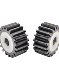 Close-up of 2M Bevel Gear Pinion 12 To 27 Teeth Steel Transmission Gear Mod 2 High Frequency Quenched Teeth, showing steel construction and bore.