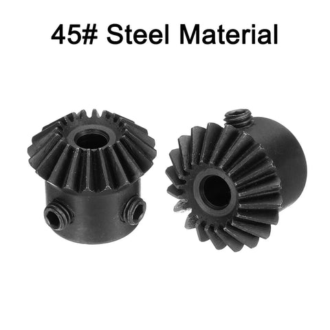Close-up of Bevel Gear Set 1 Module 1 To 1 20 Teeth 5mm Bore 90 Degree Pinion 4 Pieces made from 45# steel.