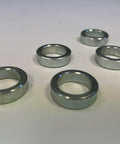Five Eighth Inch Steel Bolt Spacer, Seven Eighth Inch Outer Diameter, One Quarter Inch Thick, Zinc Plated DOM Steel, pack of 5