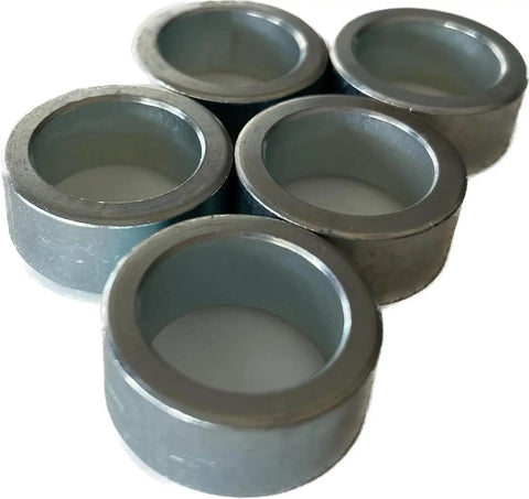 Five Eighths Inch Inner Diameter Steel Bolt Spacer With Seven Eighths Inch Outer Diameter And Three Eighths Inch Length Zinc Plated DOM Tubing Chamfered Edges Slips Over Five Eighths Bolt Made In California USA Great For Spacing And Bump Clearance