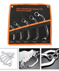 Five Piece Steel Box Wrench Set With 12 Point Metal Socket Spanners For Automotive And Home Repair, chrome vanadium tools