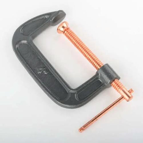 ATE Pro USA 6 Pack 4 Inch Heavy Duty Steel C Clamp with brass screw for Woodworking Welding Metalwork DIY Projects, side view
