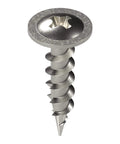 Close-up of steel screw for 1-Pack Hinge (1 Kit), 1/2" Overlay, 105° Opening Angle, Steel, Integrated Soft-Close Hinges for Face Frame Cabinets.