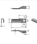 Steel T Handle Cam Locking Cams for T and L Handle Locks on Truck Canopies and RV Camper Tops, Universal Replacement Pack of 2 with Right and Left Hand Fit, technical drawing view