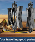 Beefy Heavy Duty Camper Wheel Chocks With Wrench For RV Travel Trailers, Premium X Shaped Tire Locking Chocks on display