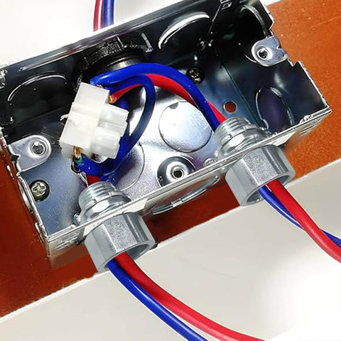 Installed Ten Pack Three Quarter Inch Steel Compression Rigid Connector With Zinc Plated Threadless Design And Spring Coil