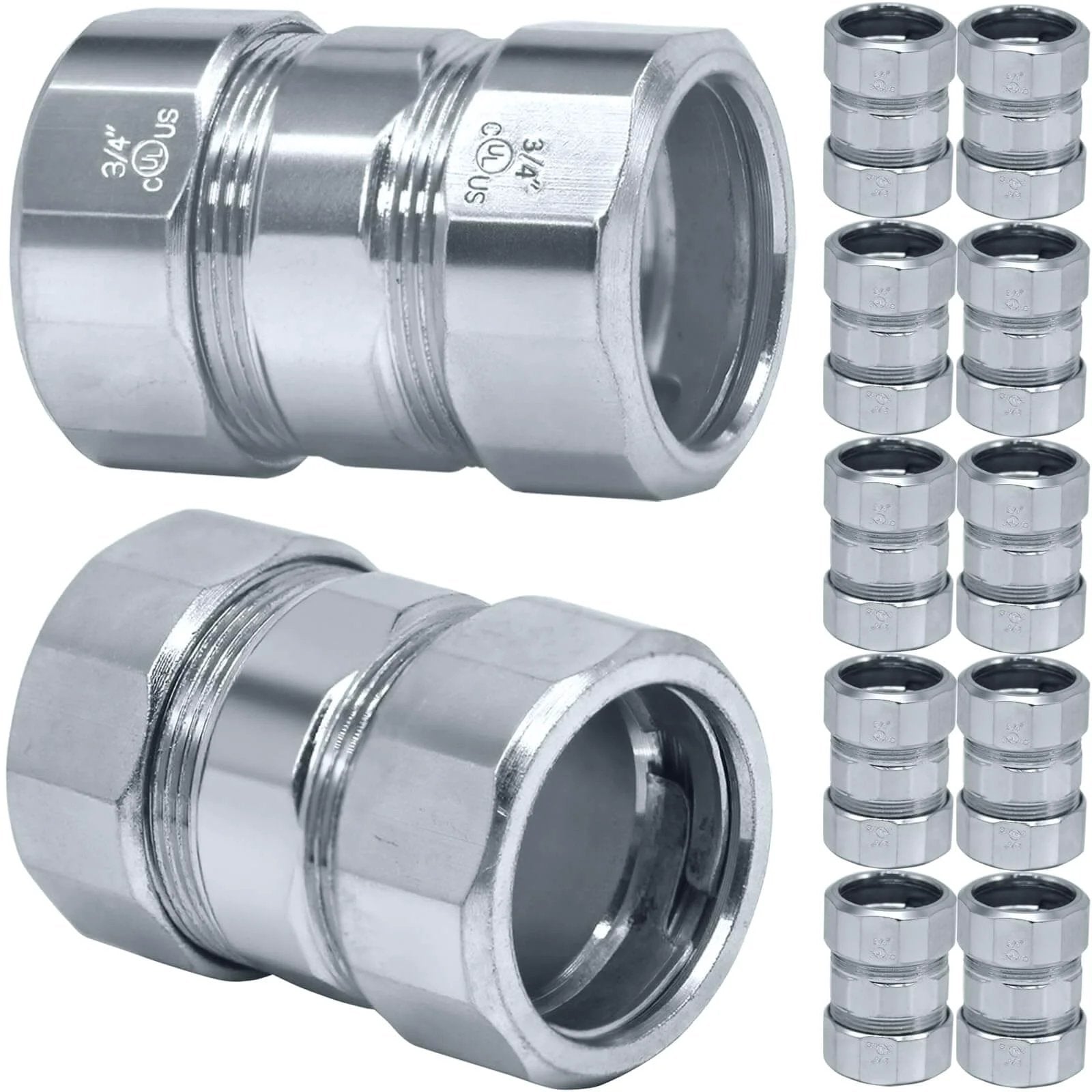 3/4 Inch Steel Threadless Conduit Coupling Pack
