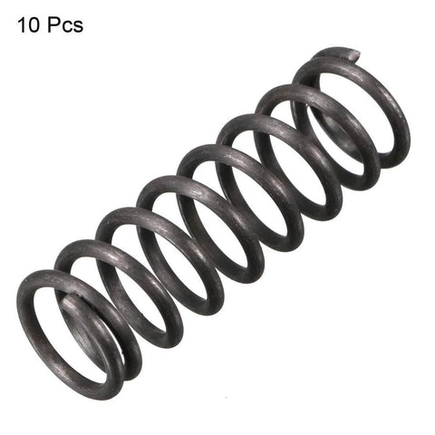 Compression Spring 1.2mm Wire Diameter, 10mm Outer Diameter, 30mm Free Length Steel Extension Spring, Black Finish, Set Of 10