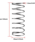 10 Pack Compression Springs Steel Coil Extension Springs With 0.047 Inch Wire Diameter 50mm Long 20mm Outer Diameter side view