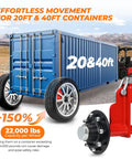 8 Lug Steel Shipping Container Wheel Kit With Ratchet Tie Downs For Moving Empty 20ft To 40ft Containers, side view
