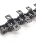 Close-up of 1.5 Meter Short Pitch Roller Conveyor Chain With K1 K2 Attachments For Transmission Steel 12A 16A 20A 24A Inner Size 12A