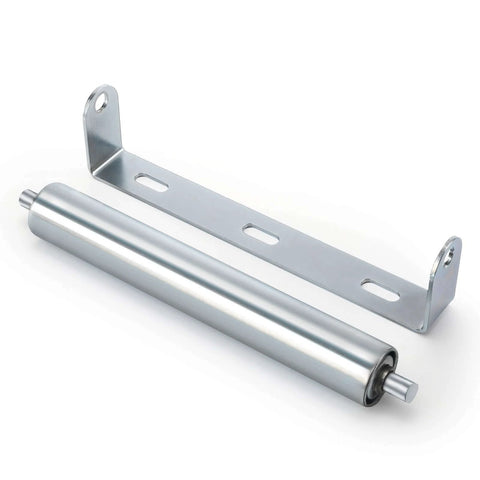 4 Pack 10 Inch Long Roller and Bracket Set with 1.5" Diameter, Galvanized Steel Conveyor Roller for Conveying Heavy Objects