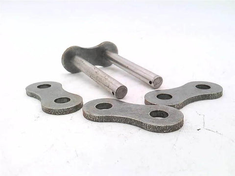 Heavy Duty 0.75 Inch Roll Diameter 1.25 Inch Pitch Two Strand Steel Roller Chain With Slip Fit Cotter Connecting Link Rexnord Rex1002CCLSFPK parts on white background