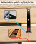 Steel Deck Spacer Tool 2 In 1 Board Spacer With One Eighth Inch And Three Sixteenth Inch Gap Sides for Five And One Half Inch Deck Boards Black