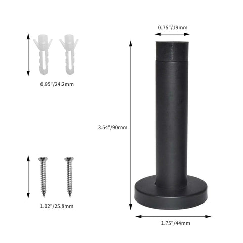 Heavy Duty 3.5 Inch Door Stop Built Tough As Nails From Stainless Steel 304 With Rubber Tip Bumper Wall Mounted Door Holder