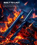 SAE Thread Repair Kit with HSS Drill Bits and Taps, shown against fiery background for durability symbol