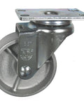 Engine Stand Caster - 3-1/2" Steel Wheel Caster - 300 Lbs Capacity, front view, showing steel construction and bolt pattern.