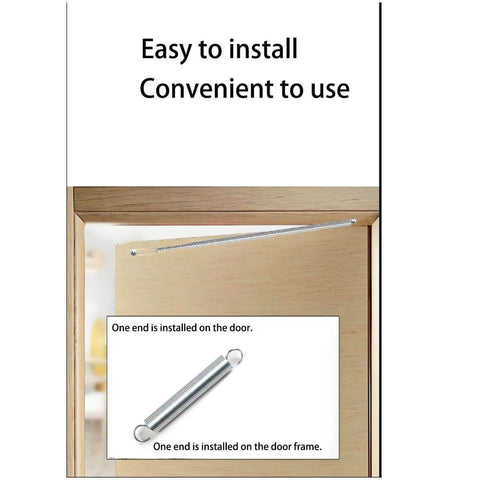 Installation of Ten Pack Heavy Duty Steel Extension Springs Three Eighths Inch By Twelve Inch With 0.047 Inch Wire Dual Hook Tension Springs For Machinery Repair Industrial Equipment Screen Doors And Heavy Duty Projects Must Have on wooden door.