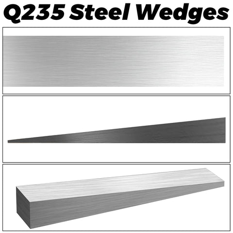 12 Piece Steel Flange Wedges Set, 4 Inch Long, 3/4 Inch Wide, 1/2 Inch Thick, Metal Wedge Shims For Lathes And Welding Machines