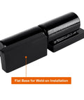 Front view of 2 Pack Heavy Duty Weld On Barrel Hinges 5 Inch, Greaseable Steel Gate Hinges with Ball Bearings, flat base for installation