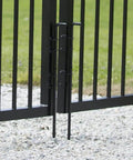 Heavy Duty 18 Inch Cane Bolt Gate Drop Rod For Wood Fences And Doors, Steel Drop Bolt Hardware With Black Powder Coat Finish installed on gate