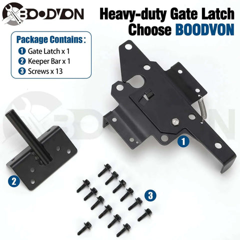 Self Locking Gate Latch For Wooden Fence Heavy Duty Post Mount Automatic Gate Lock Gravity Door Latch Hardware components