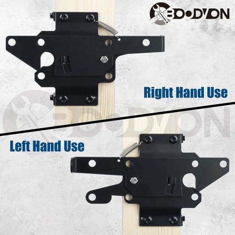 Self Locking Gate Latch For Wooden Fence Heavy Duty Post Mount Automatic Gate Lock Gravity Door Latch Hardware, black finish
