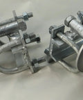 Pair Of Chain Link Sliding Gate Rollers For 1 And 5 Eighths Inch Pipe Track With Double U Bolt And Safety Catch, Machined Steel Wheel With Maintenance Free Bearings, Fits 1 And 7 Eighths Or 1 And 5 Eighths Inch Gate Frame, Rated Up To 1000 Lb.