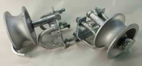 Pair Of Chain Link Sliding Gate Rollers For 1 And 5 Eighths Inch Pipe Track With Double U Bolt And Safety Catch, Machined Steel Wheel With Maintenance Free Bearings, Fits 1 And 7 Eighths Or 1 And 5 Eighths Inch Gate Frame, Rated Up To 1000 Lb.