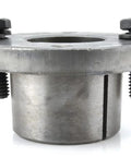 Solid steel H bushing for durable 4 inch cast iron dual groove pulley designed for B5L belts and a 1-3/8 inch shaft.
