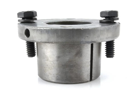 Solid steel H bushing for durable 4 inch cast iron dual groove pulley designed for B5L belts and a 1-3/8 inch shaft.