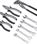 65 Piece General Household Tool Kit Set With Carry Case Durable Steel Tools Ergonomic Non Slip Handles Handy For Everyday DIY Projects And Basic Home Repairs featuring pliers and wrenches