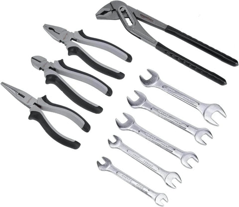 65 Piece General Household Tool Kit Set With Carry Case Durable Steel Tools Ergonomic Non Slip Handles Handy For Everyday DIY Projects And Basic Home Repairs featuring pliers and wrenches