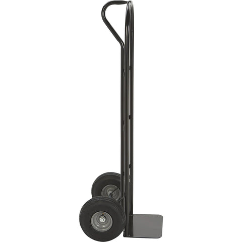 Side view of Steel Pneumatic Hand Truck Dolly - 600-Lb. Capacity, 10in. Tires, Powder-Coat Finish, showing durable build and wheels.