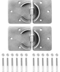 Heavy Duty Puck Lock And Hasps Set 2 Pack High Security Steel Hidden Shackle Keyed Alike Padlocks With Keys Back View
